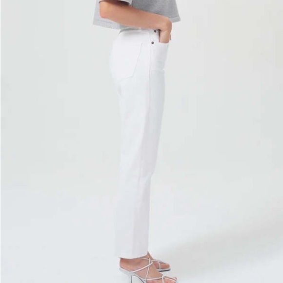 Agolde 90’s Pinch Waist Jeans Marshmallow White High Rise Size 31 - Picture 2 of 6